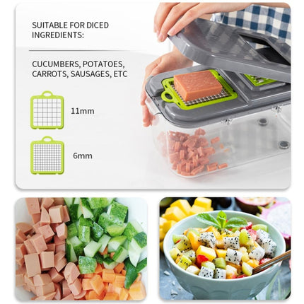 22 in 1 Multifunctional Food Chopper Grater Onion Dicer Veggie Cutter with 13 Stainless Steel Blades, 22 in 1 Multifunctional