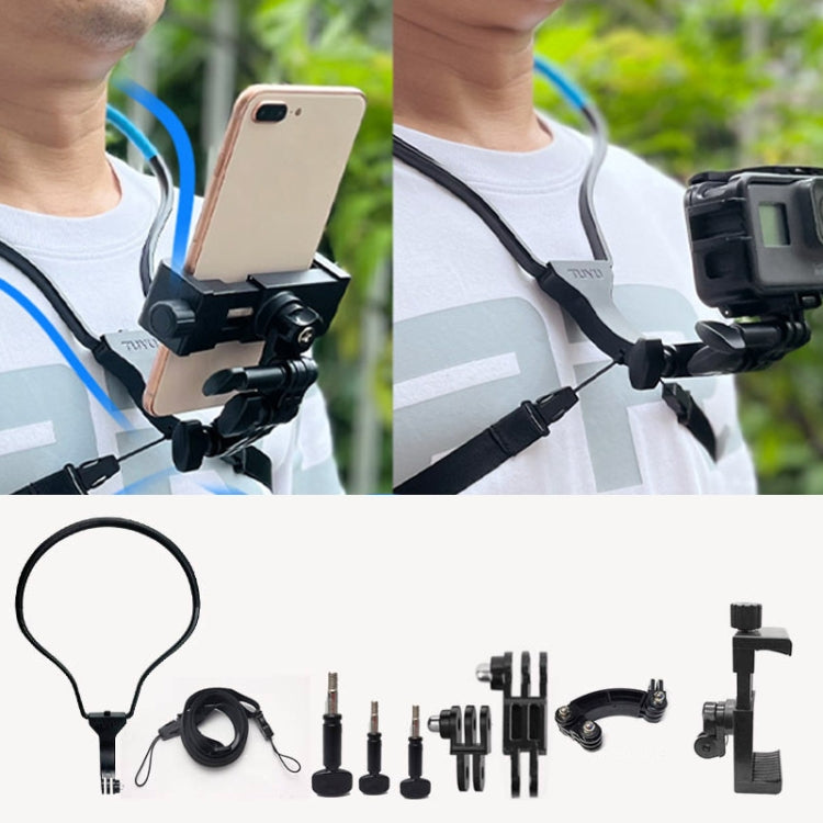 TUYU Camera Neck Holder Mobile Phone Chest Strap Mount  For Video Shooting//POV, Standard (Black), Standard (Blue), With Phone Clip (Black), With Phone Clip (Blue), Vertical Shooting (Black), Vertical Shooting (Blue), Vertical +Phone Clip (Black)������...