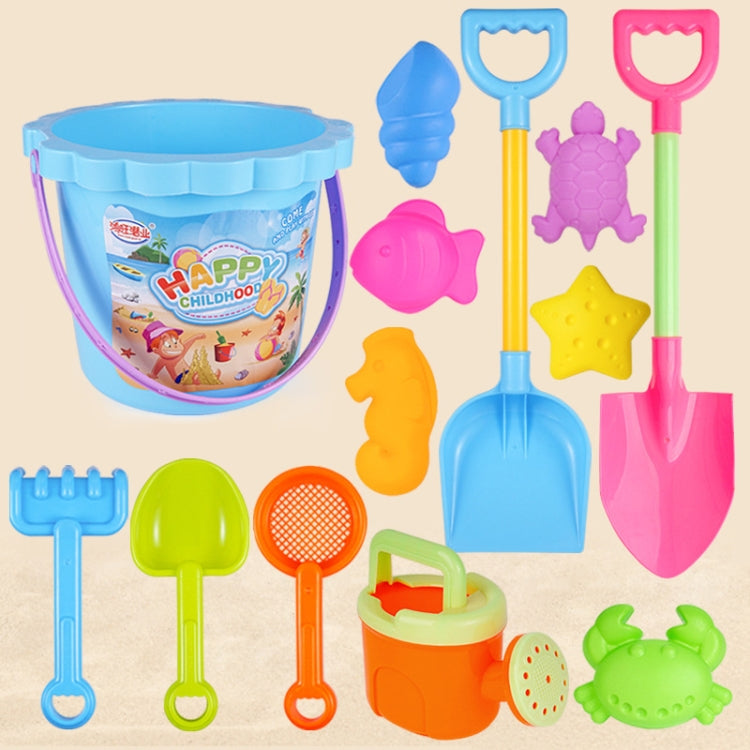13pcs/Set Children Beach Toys Set Large Sand Shovel Bucket Sand Digging Tools Hourglass, Blue Round Castle, Pink Round Castle, Green Round Castle, Blue Lace Barrel, Pink Lace Barrel, Purple Lace Barrel, Blue Square Castle, Pink Square Castle�����������...