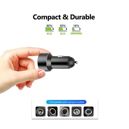 Mini Multifunctional Dual USB Digital Display Car Charger, Black, Grey, Red