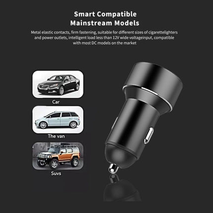 Mini Multifunctional Dual USB Digital Display Car Charger, Black, Grey, Red