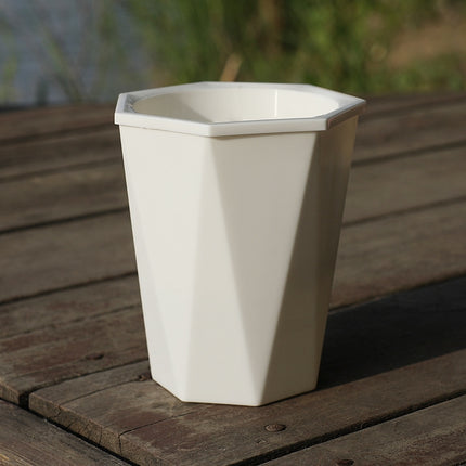 Diamond-shaped Automatic Water-absorbing Lazy Flower Pot Green Plant Plastic Pot, 12cm x 14cm