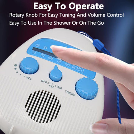 Portable Waterproof FM Radio With Hanging Rope For Bathroom