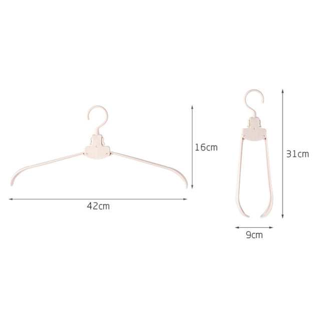 Plastic Travel Folding Hanger Portable Clothes Wide Shoulder Traceless Drying Rack