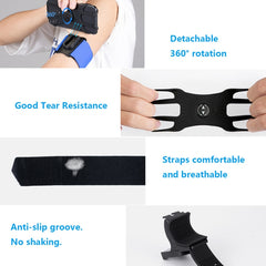 3 In 1 Four Jaws Detachable Swivel Arm Wrist Strap Bicycle Holder For 4.5-6.5 inch Phones, 3 In 1 (Blue), 3 In 1 (Black)
