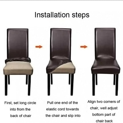 Household Elastic Siamese Chair Cover Waterproof PU Leather Hotel Seat Stool Sleeves