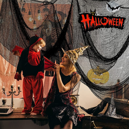 76 x 183cm Halloween Gauze Roving Polyester Cotton Haunted House DIY Decorative Gauze, Black Gauze, White Gauze, Beige Blood Stains Beige Blood Stains