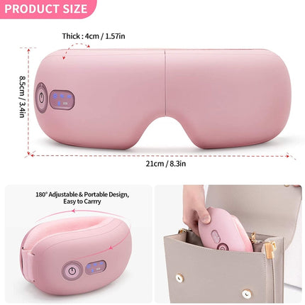 Bluetooth Rechargeable Eye Massager With Heat, Air Pressure And Vibration Massage