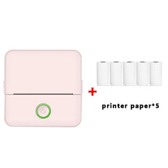 X6 200DPI Student Homework Printer Bluetooth Inkless Pocket Printer, Pink Printer Paper x1, White Printing Paper x1, Pink Printing Paper x5, White Printing Paper x5, Pink Sicker x5, White Sticker x5, Pink 5 Printer Paper+5 Stickers