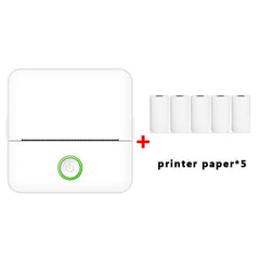 X6 200DPI Student Homework Printer Bluetooth Inkless Pocket Printer, Pink Printer Paper x1, White Printing Paper x1, Pink Printing Paper x5, White Printing Paper x5, Pink Sicker x5, White Sticker x5, Pink 5 Printer Paper+5 Stickers