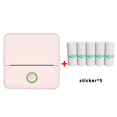 X6 200DPI Student Homework Printer Bluetooth Inkless Pocket Printer, Pink Printer Paper x1, White Printing Paper x1, Pink Printing Paper x5, White Printing Paper x5, Pink Sicker x5, White Sticker x5, Pink 5 Printer Paper+5 Stickers