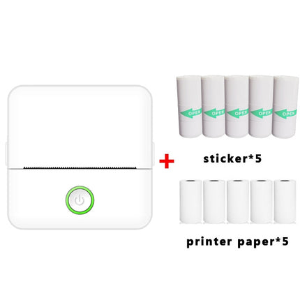 X6 200DPI Student Homework Printer Bluetooth Inkless Pocket Printer, Pink Printer Paper x1, White Printing Paper x1, Pink Printing Paper x5, White Printing Paper x5, Pink Sicker x5, White Sticker x5, Pink 5 Printer Paper+5 Stickers                     ...