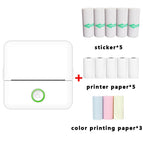 White 5 Printer Papers+5 Stickers + 3 Color Papers