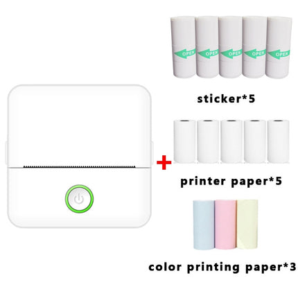 X6 200DPI Student Homework Printer Bluetooth Inkless Pocket Printer, Pink Printer Paper x1, White Printing Paper x1, Pink Printing Paper x5, White Printing Paper x5, Pink Sicker x5, White Sticker x5, Pink 5 Printer Paper+5 Stickers                     ...