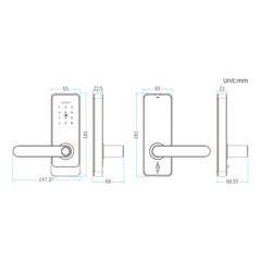 C89 Smart Fingerprint Password Lock Home Indoor Door TUYA System Lock, C89 Black, C89 Silver