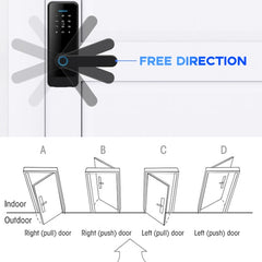 C89 Smart Fingerprint Password Lock Home Indoor Door TUYA System Lock, C89 Black, C89 Silver