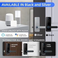 C89 Smart Fingerprint Password Lock Home Indoor Door TUYA System Lock, C89 Black, C89 Silver