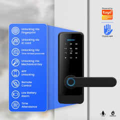 C89 Smart Fingerprint Password Lock Home Indoor Door TUYA System Lock, C89 Black, C89 Silver