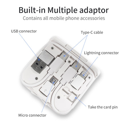 10-in-1 Magnetic Wireless Folding Charger With Data Cable Adapter Storage box, BM3093 (White), BM3093