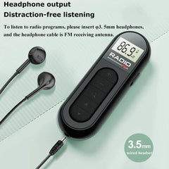 Mini Pocket FM Radio Collar Clip Style Rechargeable Walkman For Conference Tour Guide Horse Racing