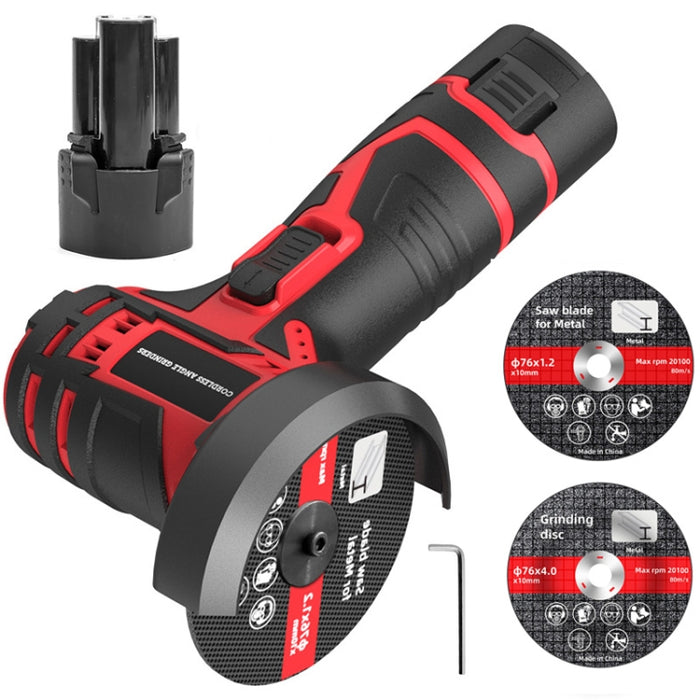 HILDA 12V 3 Inch Li-Ion Angle Grinder Home Cutting And Sanding Machine, EU Plug, Plastic Package With 1 Battery, Carton Package With 1 Battery, Plastic Package With 2 Battery, Carton Package With 2 Battery
