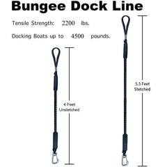 Pier Stainless Steel Clamp Boat Rope Accessories PWC Built-In Buffer Kayak Mooring Cable, Black, Black Blue Red, Blue White Black