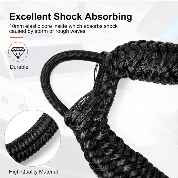 Pier Stainless Steel Clamp Boat Rope Accessories PWC Built-In Buffer Kayak Mooring Cable, Black, Black Blue Red, Blue White Black