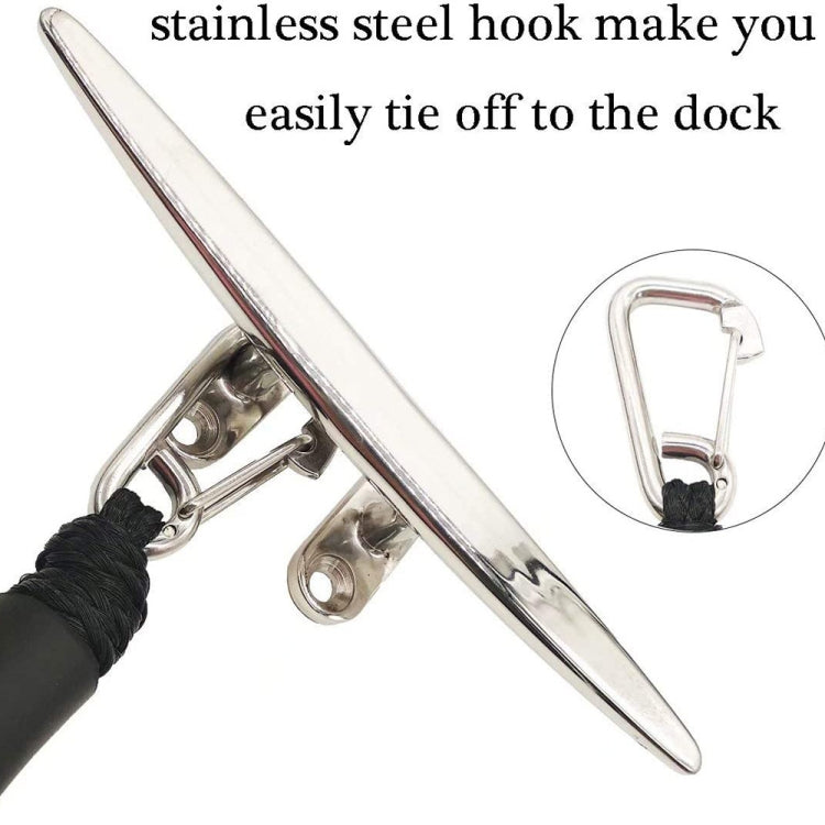 Pier Stainless Steel Clamp Boat Rope Accessories PWC Built-In Buffer Kayak Mooring Cable, Black, Black Blue Red, Blue White Black