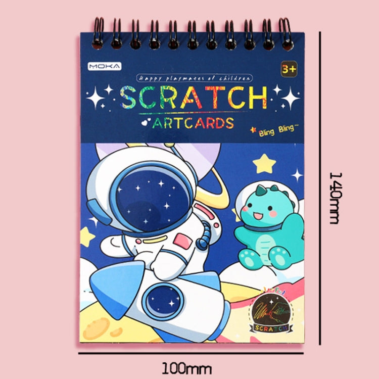 Hand Painted Scratch Paper Colorful Coil Scratchbook With Pen, Haruita Huahua, Peach Juice, Interstellar Travel, Millet