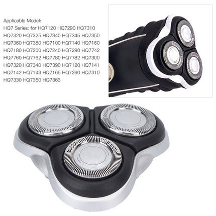For Philips Shavers HQ7310 HQ7340 HQ7180 HQ7360 HQ7390 Replacement Blade Accessories, Full Set White, Full Set Silver