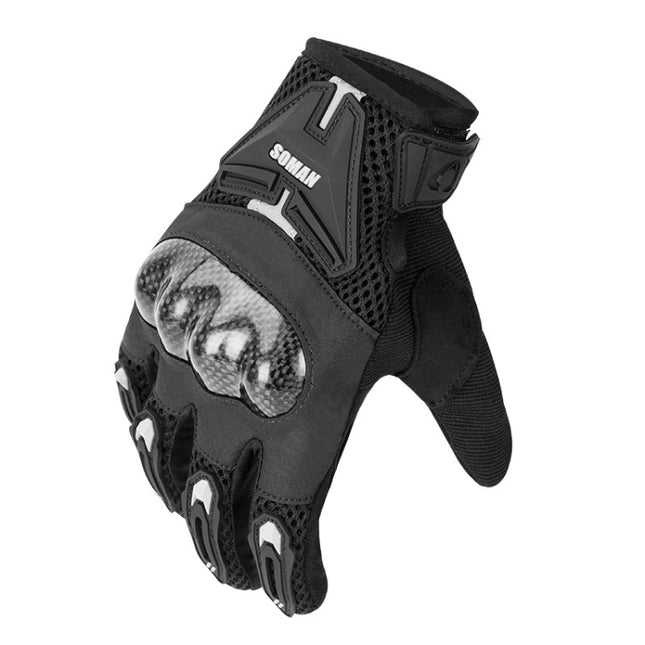 SOMAN Motorcycle Riding Anti-fall Breathable Anti-slip Carbon Fiber Gloves, M, L, XL, XXL