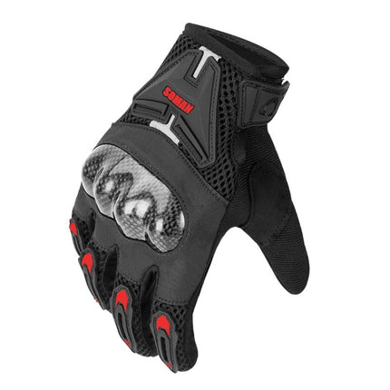 SOMAN Motorcycle Riding Anti-fall Breathable Anti-slip Carbon Fiber Gloves, M, L, XL, XXL