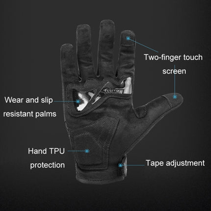 SOMAN Motorcycle Riding Anti-fall Breathable Anti-slip Carbon Fiber Gloves, M, L, XL, XXL