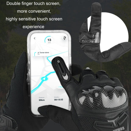 SOMAN Motorcycle Riding Anti-fall Breathable Anti-slip Carbon Fiber Gloves, M, L, XL, XXL