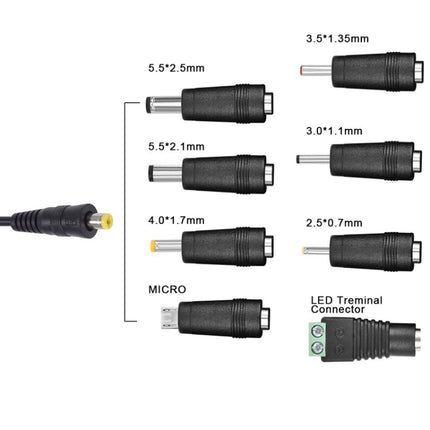 30W USB Interface Adjustable Power Adapter With Power Monitoring LED Light, US Plug, EU Plug, UK Plug, AU Plug