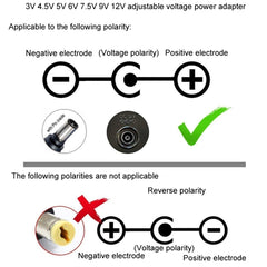 65W 6-20V Adjustable 3A DC Power Adapter Charger, US Plug, EU Plug, UK Plug Small, AU Plug, UK Plug Large