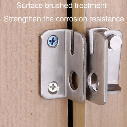 Stainless Steel Sliding Door Latch No Punch Latch Door Bolt Catch With Screw, Small Left Open, Small Right Open, Large Left Open, Large Right Open