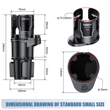 Multifunctional Car Water Cup Holder Drink Holder with Switch Lock, Small, Large