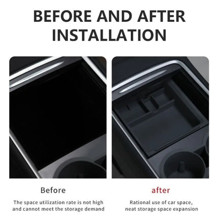 For Tesla Model 3 / Y Center Armrest Storage Box Car Modification Accessories Central Storage Box
