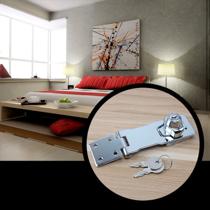 No Hole Hook With Locking Hasp Chest Of Drawers Door Lock With Iron Key, 2.5 inch Interlocking, 2.5 inch Non-Interlocking, 3 inch Interlocking, 3 inch Non-Interlocking, 4 inch Interlocking, 4 inch Non-Interlocking