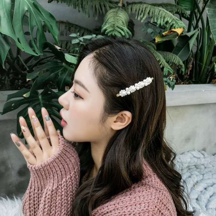 5pcs /Set  Pearl Hair Clips Set Large Hair Clips Pins Barrette Women Girls Hair Accessories
