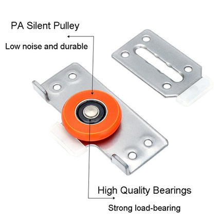 Closet Sliding Door Pulley Fittings Silent Sliding Door Accessories With 8 Screws