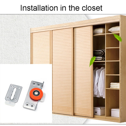 Closet Sliding Door Pulley Fittings Silent Sliding Door Accessories With 8 Screws