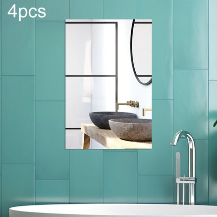 4pcs Right Angle Models Rectangle Acrylic Mirror Stereo Wall Stickers, 15cm x 10cm, 20cm x 13cm, 30cm x  20cm, 42cm x 27cm