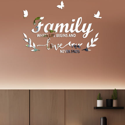 Acrylic Familylove Stereoscopic Mirror Wall Stickers Home Self-Adhesive Decorative Soft Mirror, Familylove