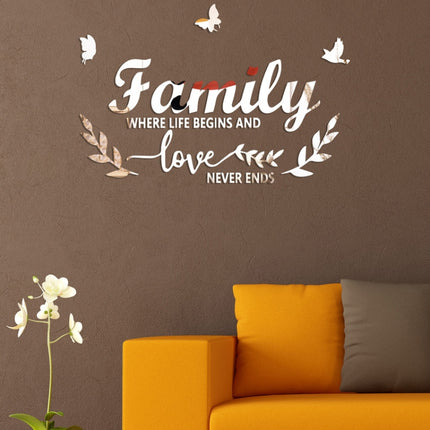 Acrylic Familylove Stereoscopic Mirror Wall Stickers Home Self-Adhesive Decorative Soft Mirror, Familylove