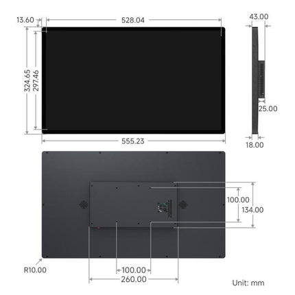 FHD Capacitive Touch Screen Monitor, 1920x1080 10-Point Touch With HDMI, Aluminum Shell, VESA Mount, Waveshare 23.8-inch, Waveshare 27-inch