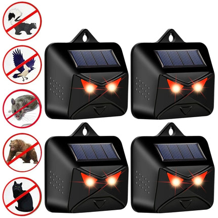 4pcs /Box Solar Animal Repeller Waterproof Animal Deterrent with Red LED Light, 209A 4pcs /Box