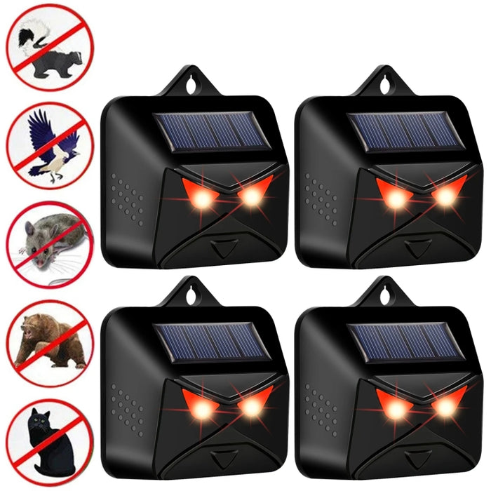 4pcs /Box Solar Animal Repeller Waterproof Animal Deterrent with Red LED Light, 209A 4pcs /Box