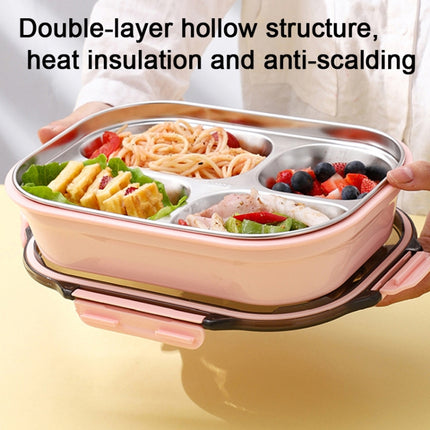 304 Stainless Steel Lunch Box Leakproof Insulated Student Dormitory Bento Box, 4 Grid Pink, 4 Grid Black, 4 Grid Blue, 5 Grid Pink, 5 Grid Black, 5 Grid Blue